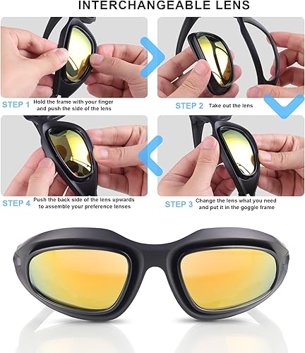Miniatura 5 de Lentes polarizados para montar en motocicleta, resistentes al viento, UV400, lentes intercambiables para correr, béisbol, golf, conducir, pesca,