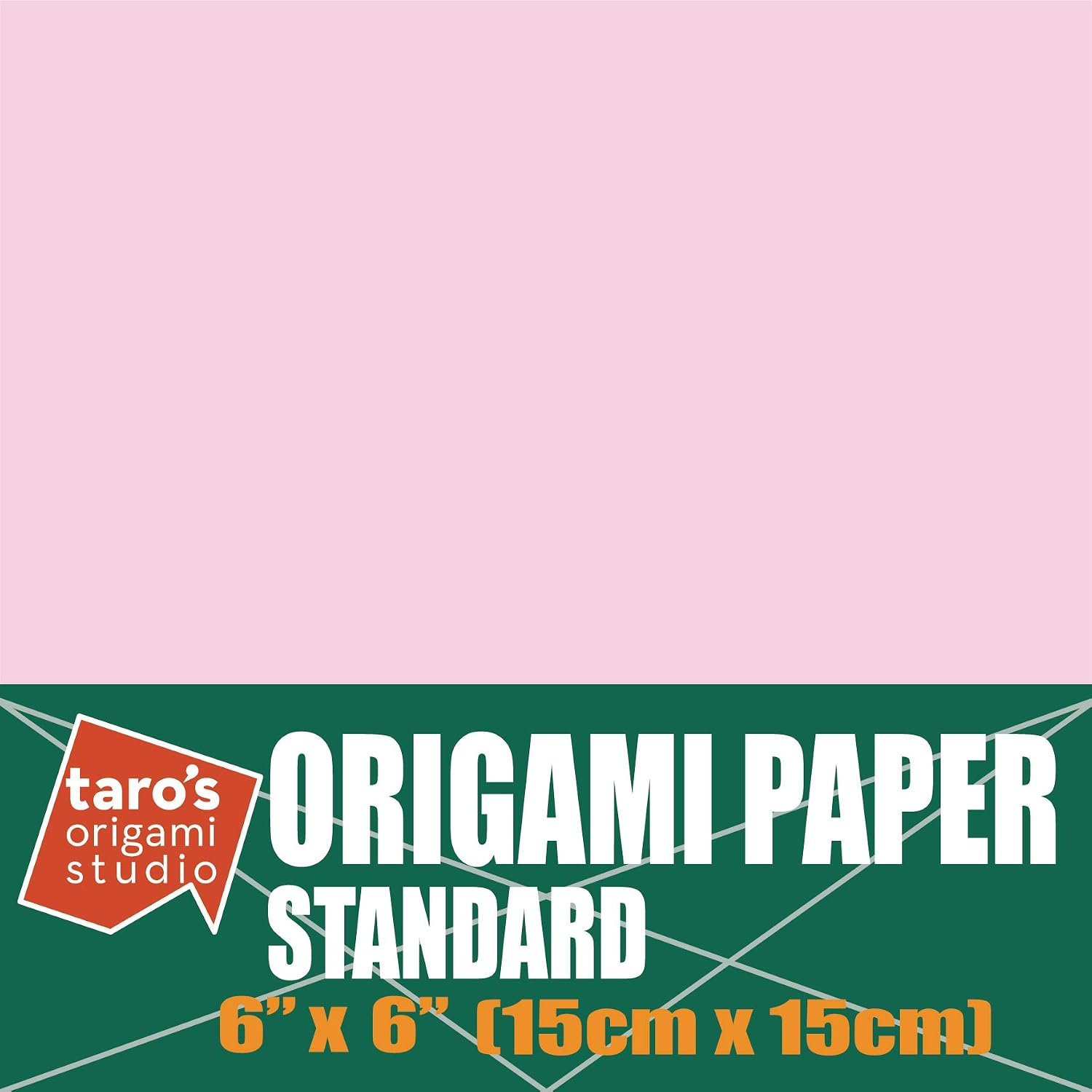 [Taro's Origami Studio] Standard 6 Inch One Sided Single Color (Light Pink) 50 Sheets (All Same Color) Square Easy Fold Premium Japanese Paper for Beginner (Made in Japan) image 2
