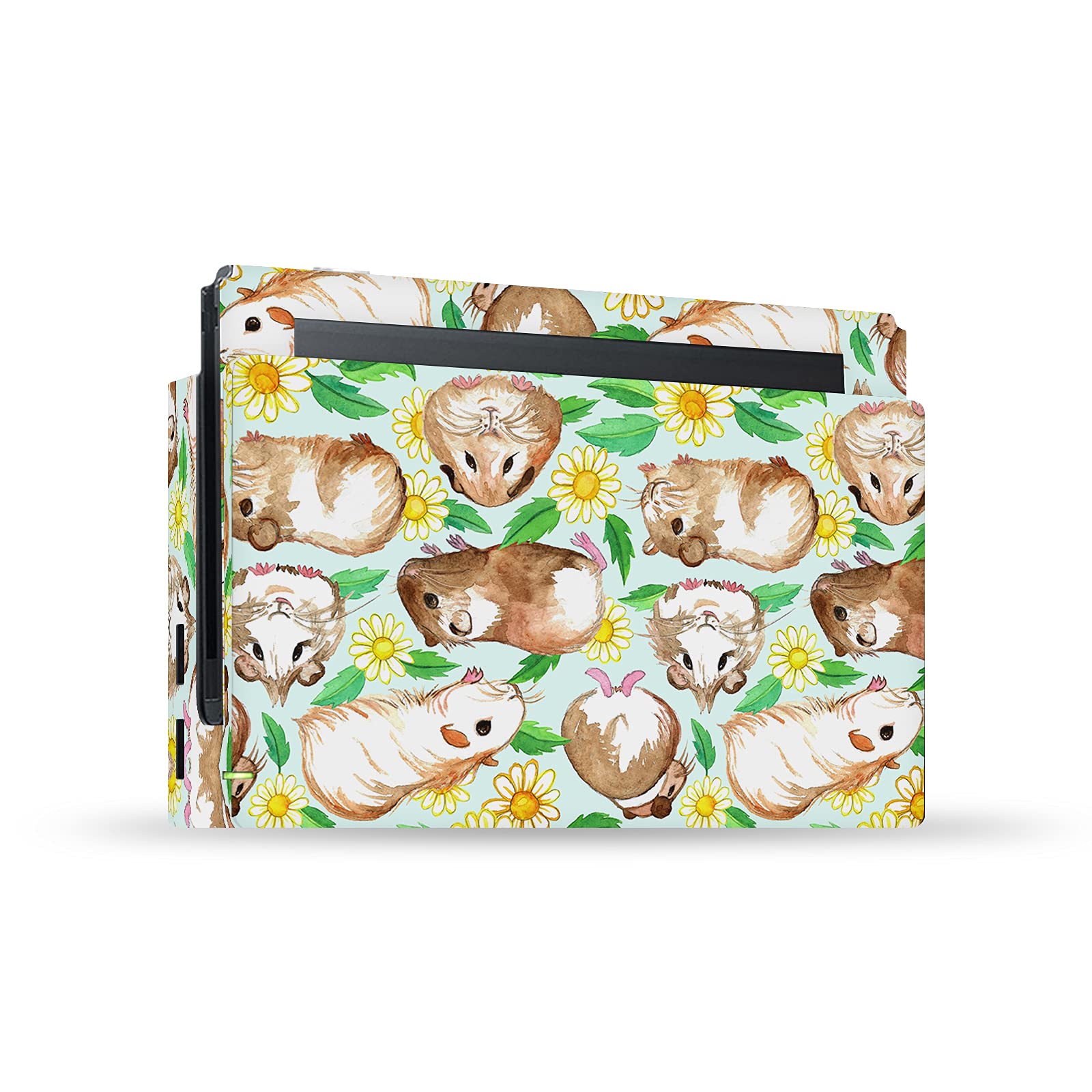 Head Case Designs Officially Licensed Micklyn Le Feuvre Guinea Pigs and Daisies in Watercolour On Mint Art Mix Vinyl Sticker Gaming Skin Decal Cover Compatible with Nintendo Switch Console & Dock