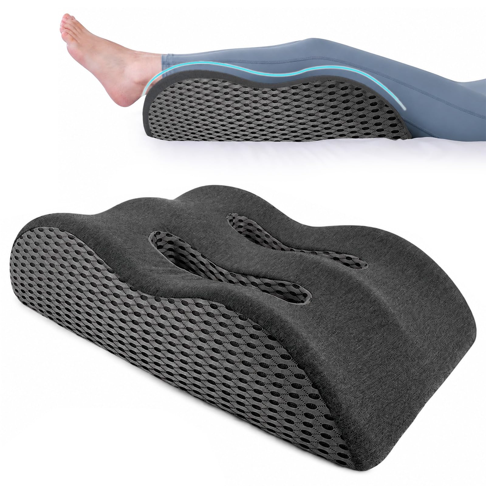 Venenkissen Beinhochlagerungskissen aus Memory Foam Hochlagern (Dunkelgrau)