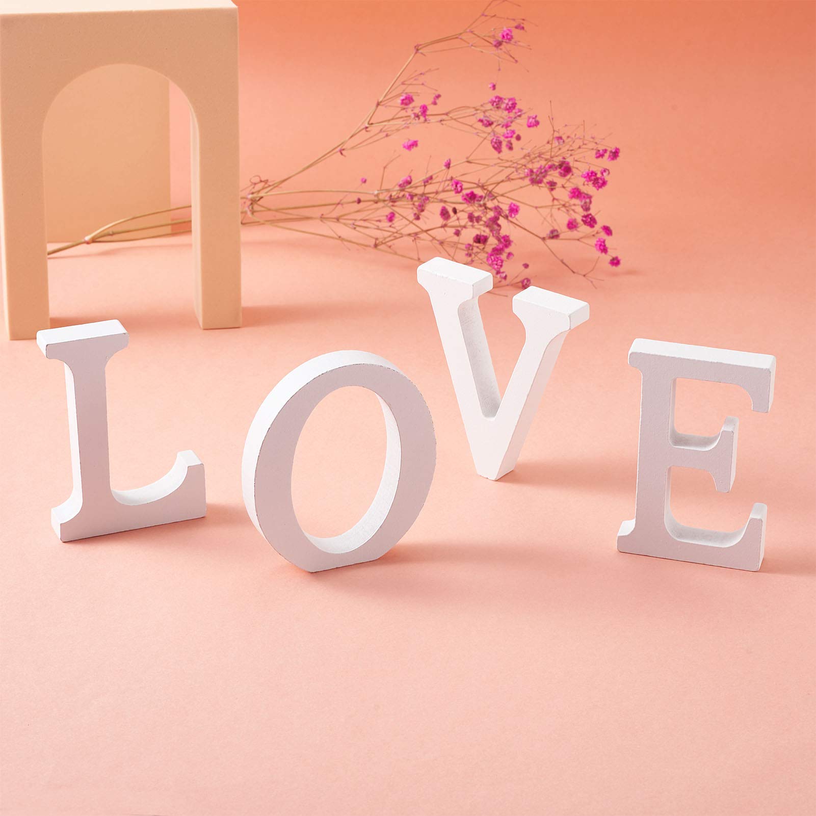 Amazon.co.jp: 4個 白 木製 アルファベット love 文字飾り オブジェ