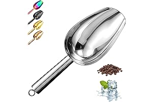 Compact 3 Ounce Metal Ice Scoop for Ice Buckets