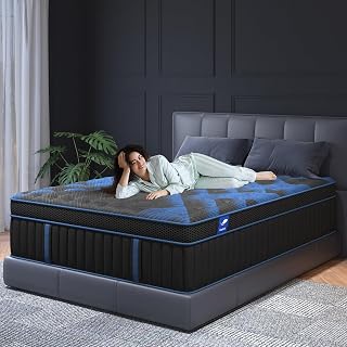 SYPIALNIA 14 Inch Queen Hybrid Mattress Medium Firm - Gel Memory Foam, Pocketed Coils, CertiPUR-US Certified, Cooling & Motion Isolation