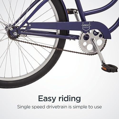 Miniatura 8 de Schwinn Mikko - Bicicleta crucero de playa para adultos, marco de acero de 17 pulgadas, ruedas anchas para estabilidad, frenos traseros y múltiples