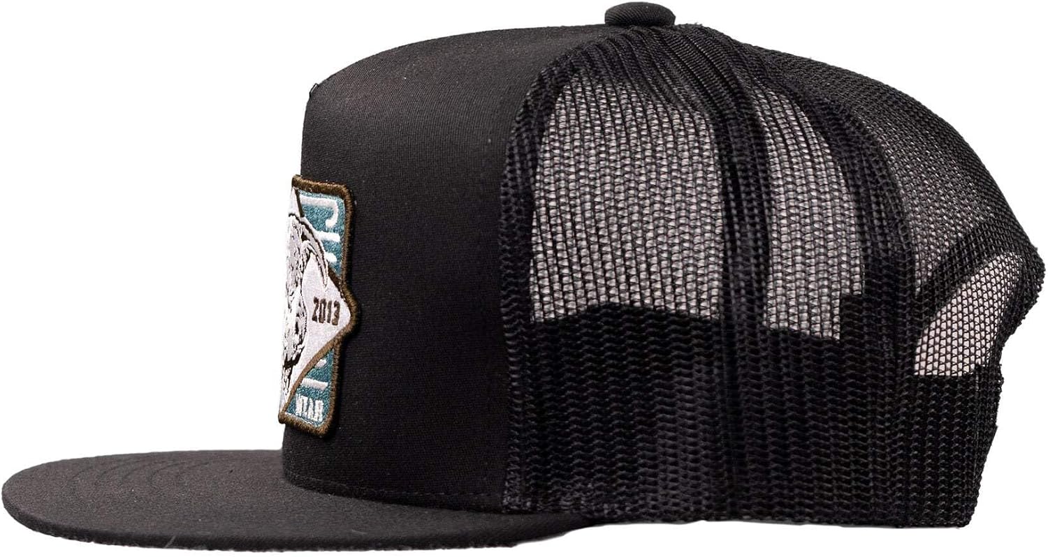 Lazy J Ranch Youth Black Iron Horn Classic Five Panel Trucker Hat - Adjustable Youth Baseball Cap