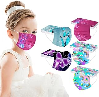 50Pack Cute Kids Cartoon 3 Ply Non-Woven Breathable Dust-Proof Disposable_Face_Masks Protective Mouth Cover