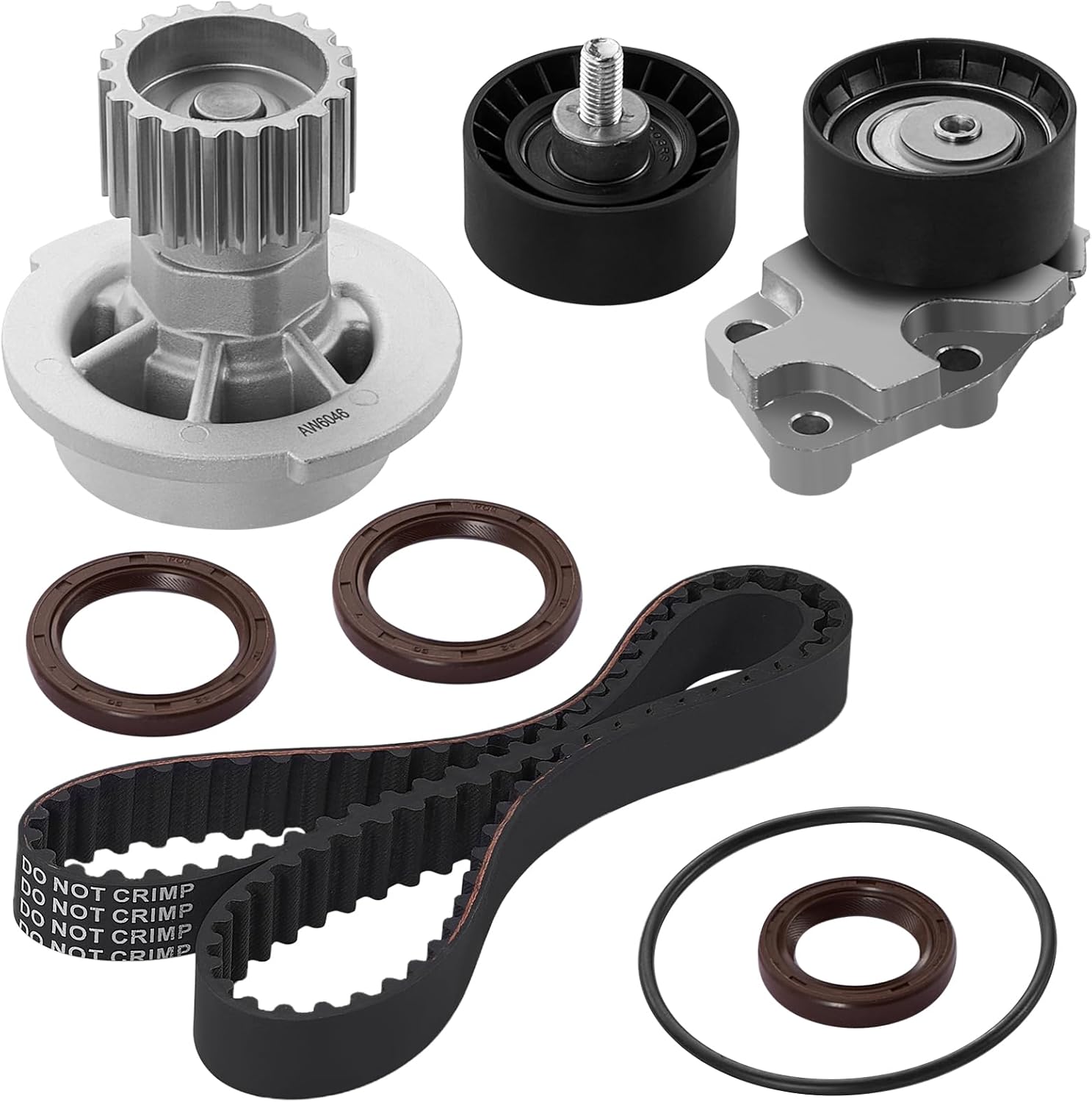 BDFHYK TCK335 Engine Timing Belt Kit with Water Pump Compatible with Chevy 04-11 Aveo, 06-08 Aveo5, Compatible with Pontiac 05-08 Wave, 05-07 Wave5, Compatible with Suzuki 04-08 Swift+ 1.6L L4
