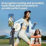 YAyusi 70.9" Auto Tracking Face Selfie Stick Tripod pour iPhone avec lumière, pas d'application, 360° Tripode de rotation qui suit votre mouvement avec télécommande pour l'enregistrement Vlog/Live Stream/Video