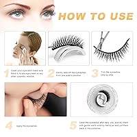 Vista 5 de Pestañas autoadhesivas, pestañas postizas de aspecto natural, pestañas autoadhesivas reutilizables, no necesita pegamento ni delineador, fáciles