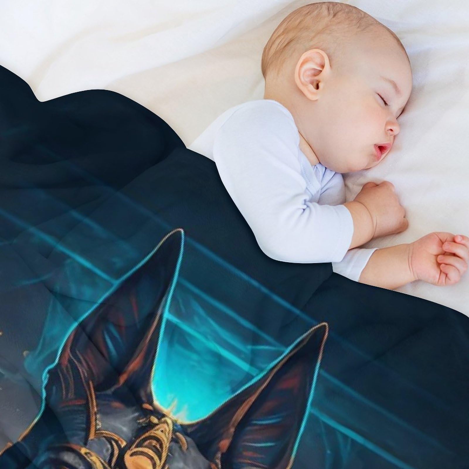 Fleece Decke Anubis-Kunstwerk 130×180cm, Kuschelweiche Flauschige Mikrofaserdecke für Couch Sofa Bett