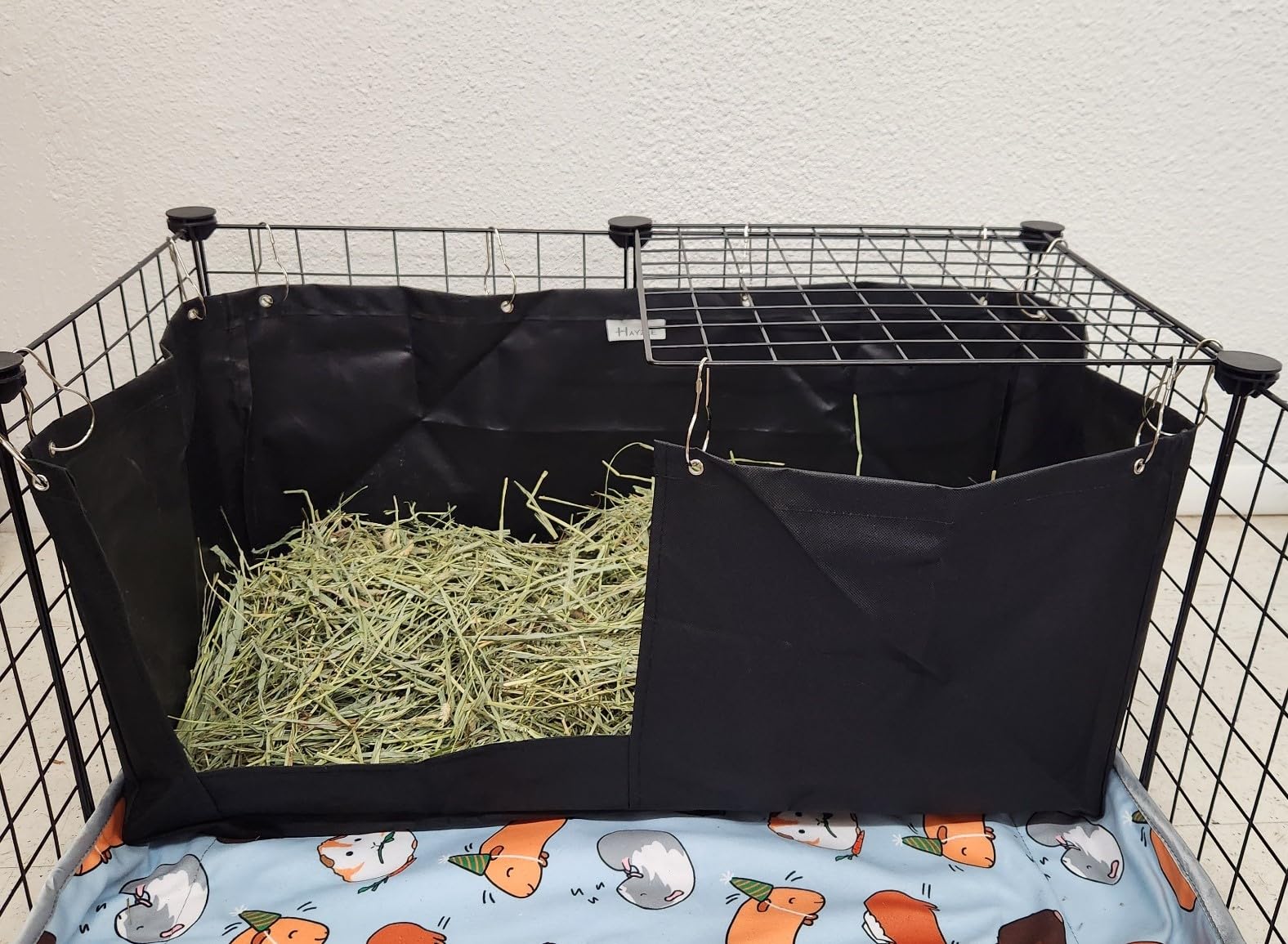 Hayzee Original Guinea Pig Hay Holder Feeder Litter Box Less Mess Encourages Natural Burrowing Instincts and Provides Ample Supply of Hay to Guinea Pigs and Rabbits (Black, 27" with Front) - image 4
