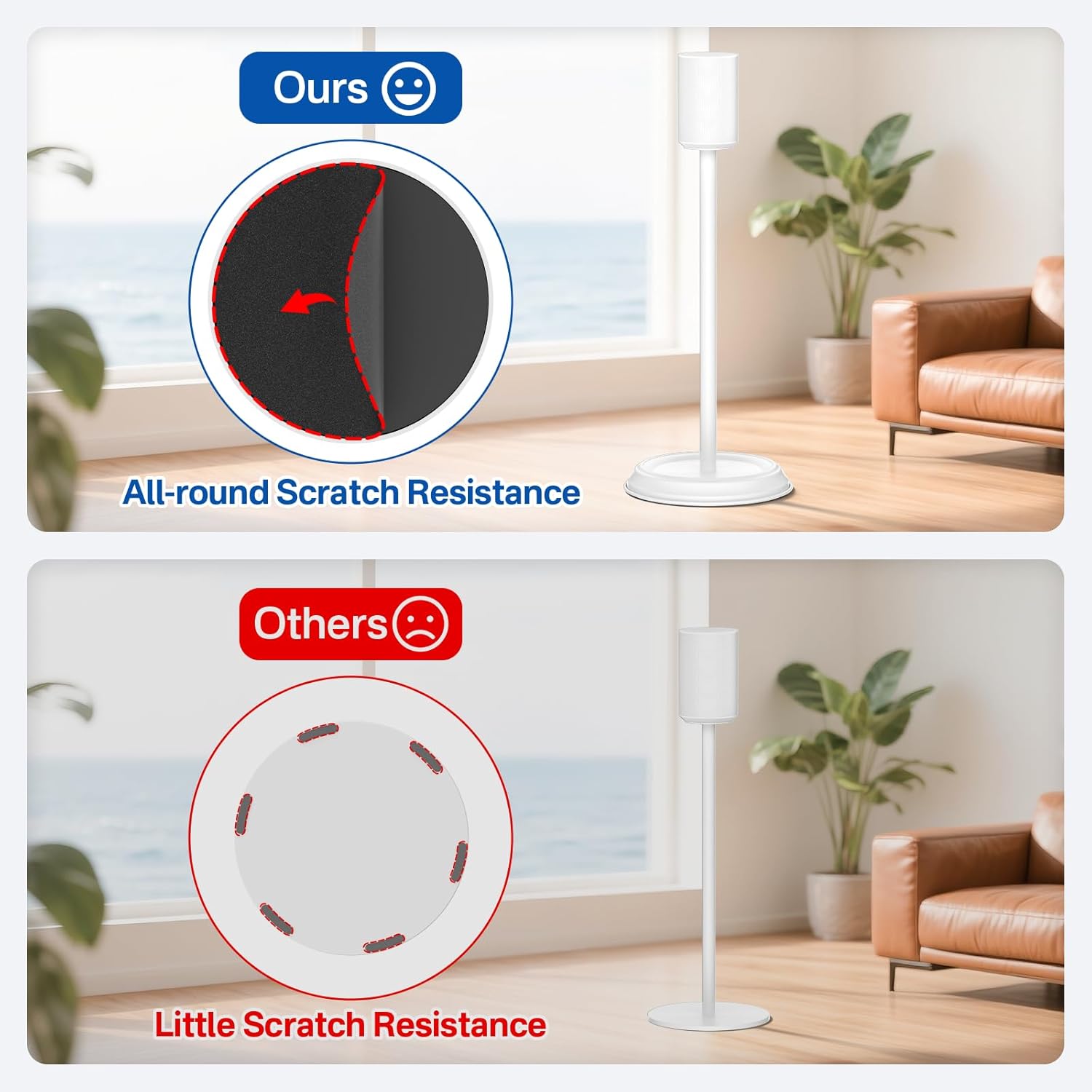 Heavy-Duty Floor Stand for Sonos Era 100 and Era 100 SL Stand with Cable Management, Stable Metal Speaker Stand for Sonos Era 100 and Era 100 SL Better Sound, Easy Installation, White