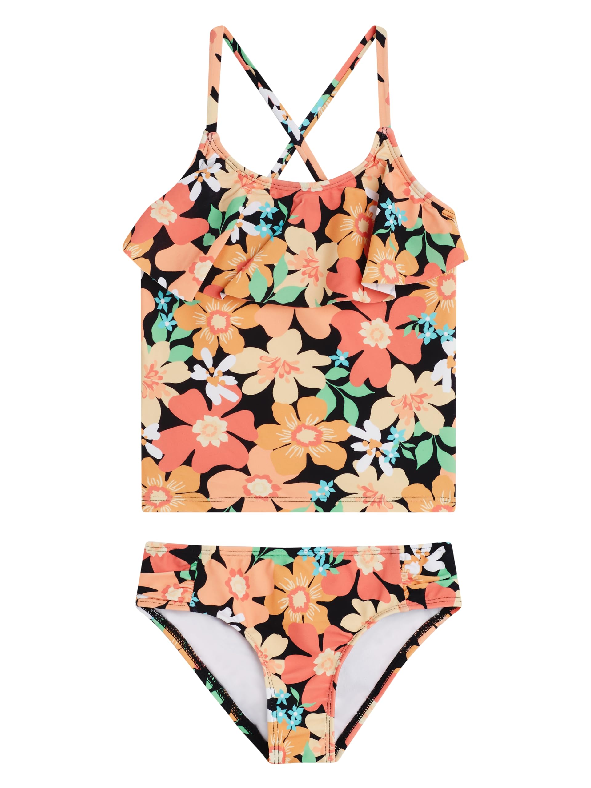 Kanu Surf Girls Charlotte Flounce Tankini Beach Sport 2-Piece Swimsuit
