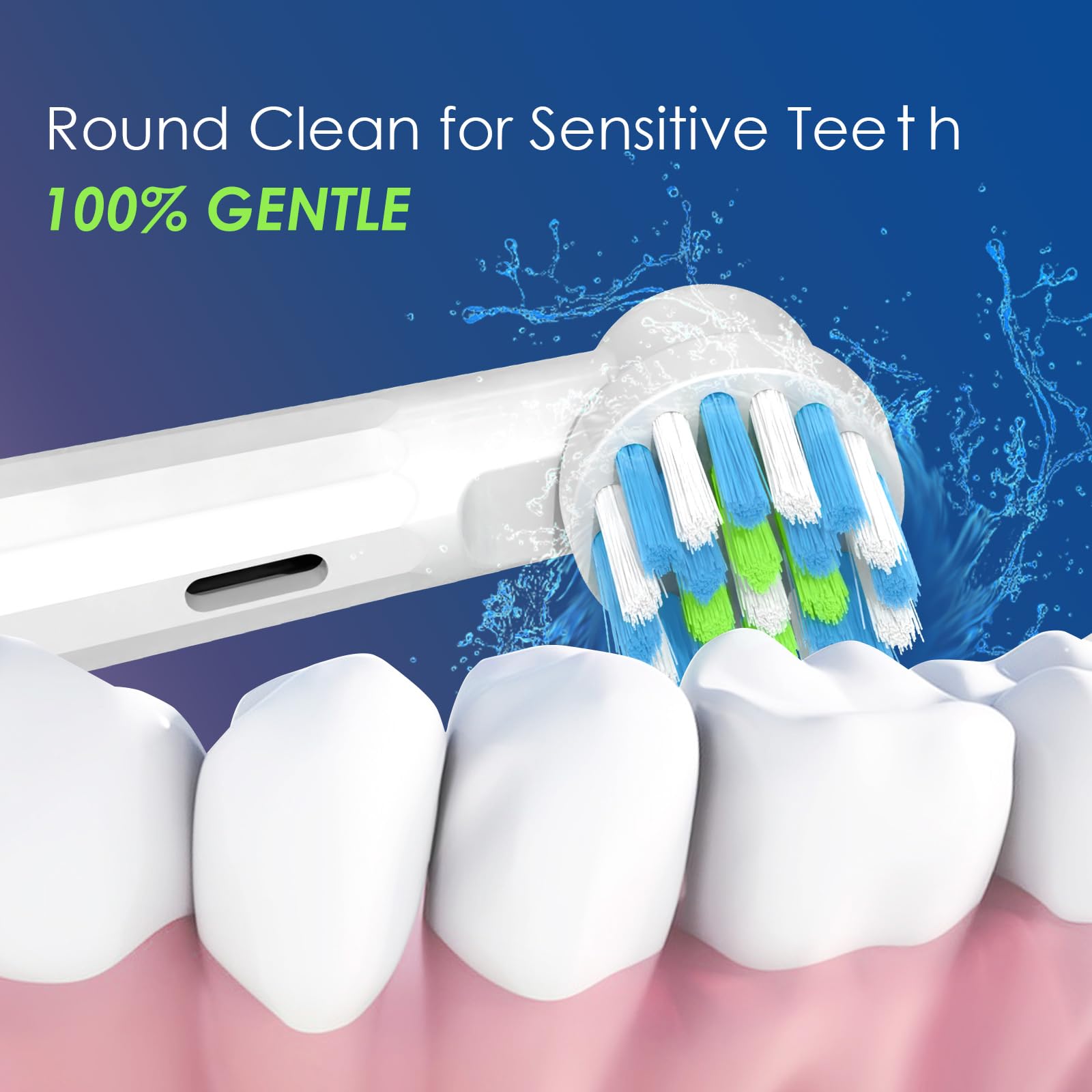 Cabezales de cepillo de dientes de repuesto compatibles con Oral B, recambios de cabezal de cepillo eléctrico sensible a la cruz para Pro 1000 Genius X Smart 1500, cabezal redondo de suavidad media