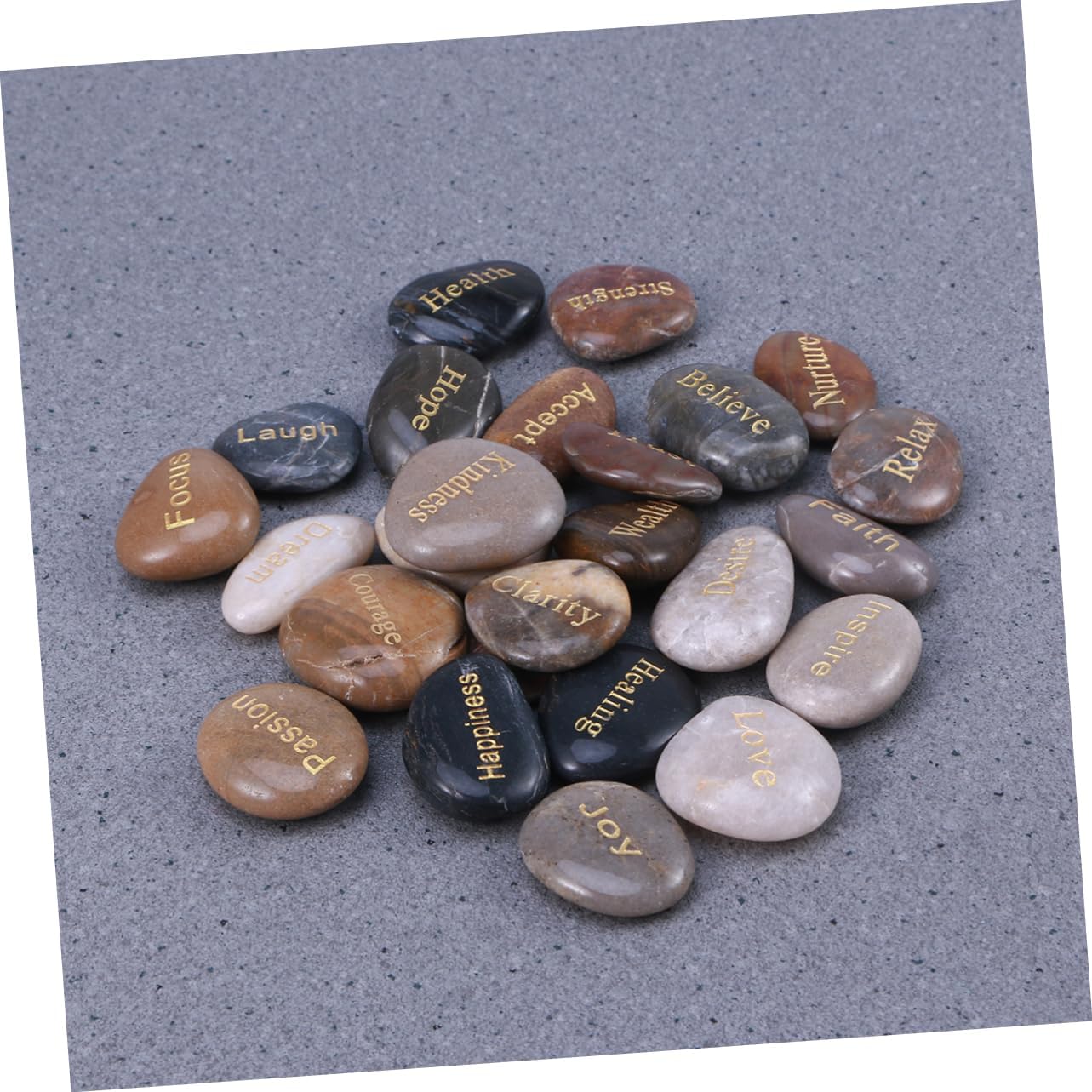 GARVALON Engraved Inspirational Stones Different Words for Friends Family Decor