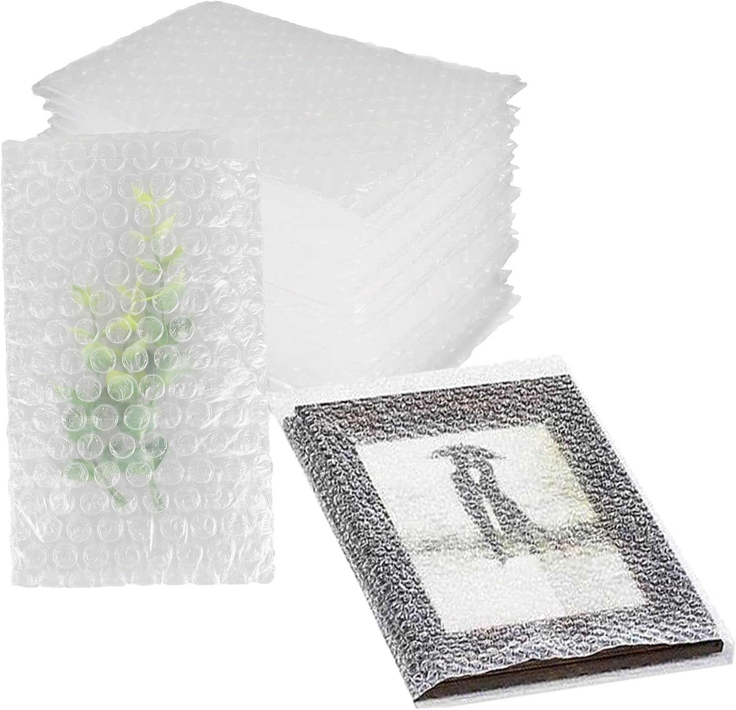 50Pcs 6 × 10 inch Clear Bubble Out Bags Pouches, Wrap