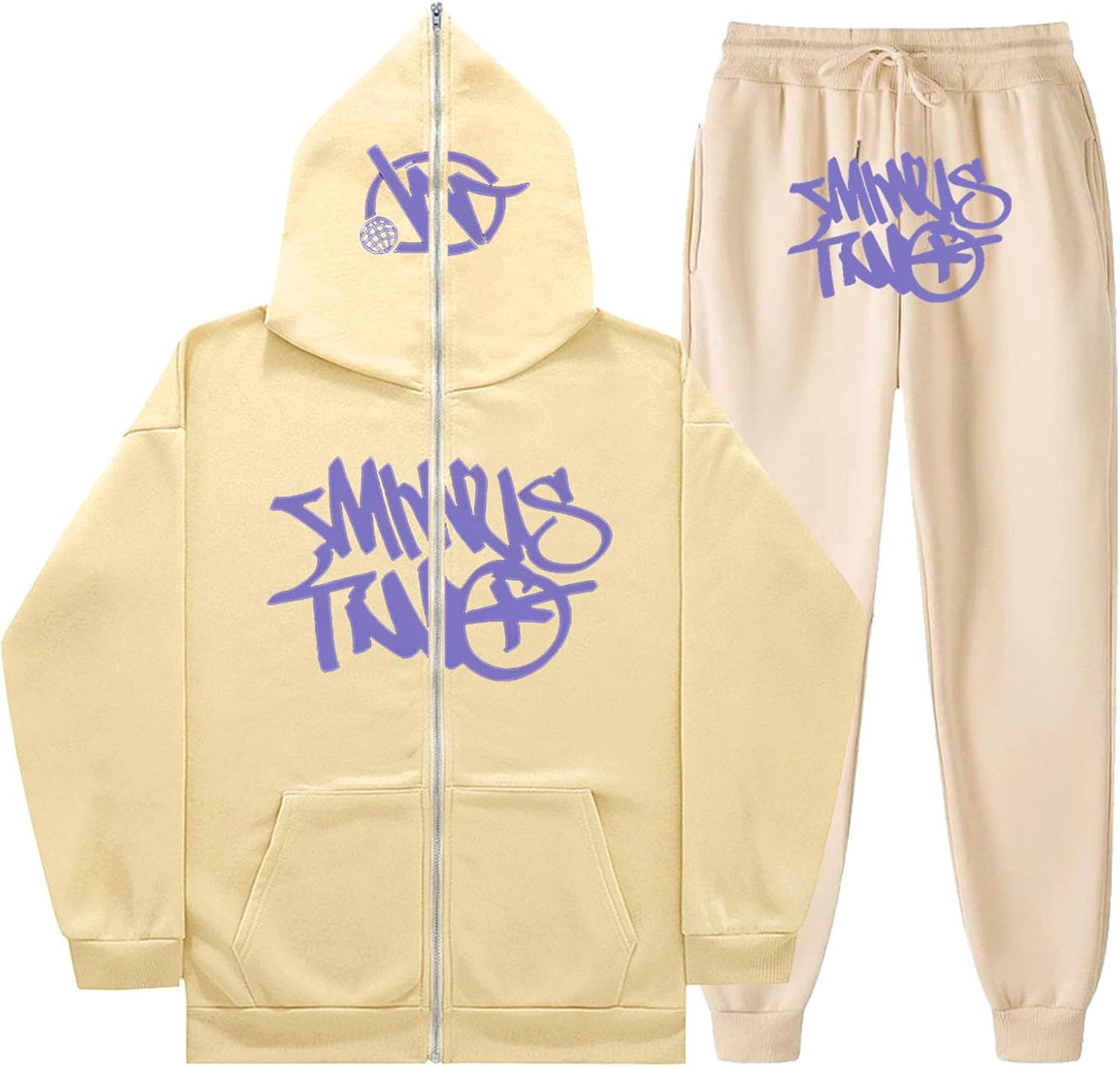 Survêtement Homme 2 Pièces Style Y2K | Sweat à Capuche Et Pantalon, Léger Pour Hiver Et Sport
