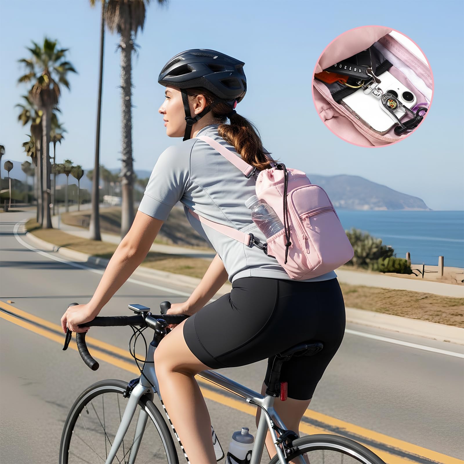 Zimoer Elegante y Práctica Bolsa para Vaso Stanley, Funda Termica Botella Agua, Bolsa para Stanley Cup con Bolsillo para Teléfono y Correa Ajustable, Ideal para Senderismo, Viajes y Camping (Negra)