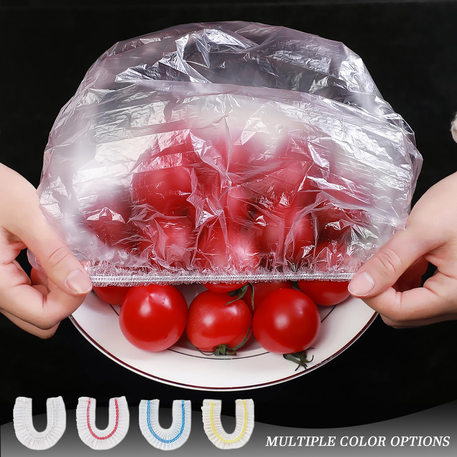 TRKETK 200 Pièces Couvercles Alimentaires Élastiques, Sacs de Conservation des Aliments en Plastique Élastiques Sacs de Conservation Frais pour Fruits/ Légumes/Viande/Aliments (Blanc, Couleur TRKETK 200 Pièces Couvercles Alimentaires Élastiques, Sacs de Conservation des Aliments en Plastique Élastiques Sacs de Conservation Frais pour Fruits/ Légumes/Viande/Aliments (Blanc, Couleur