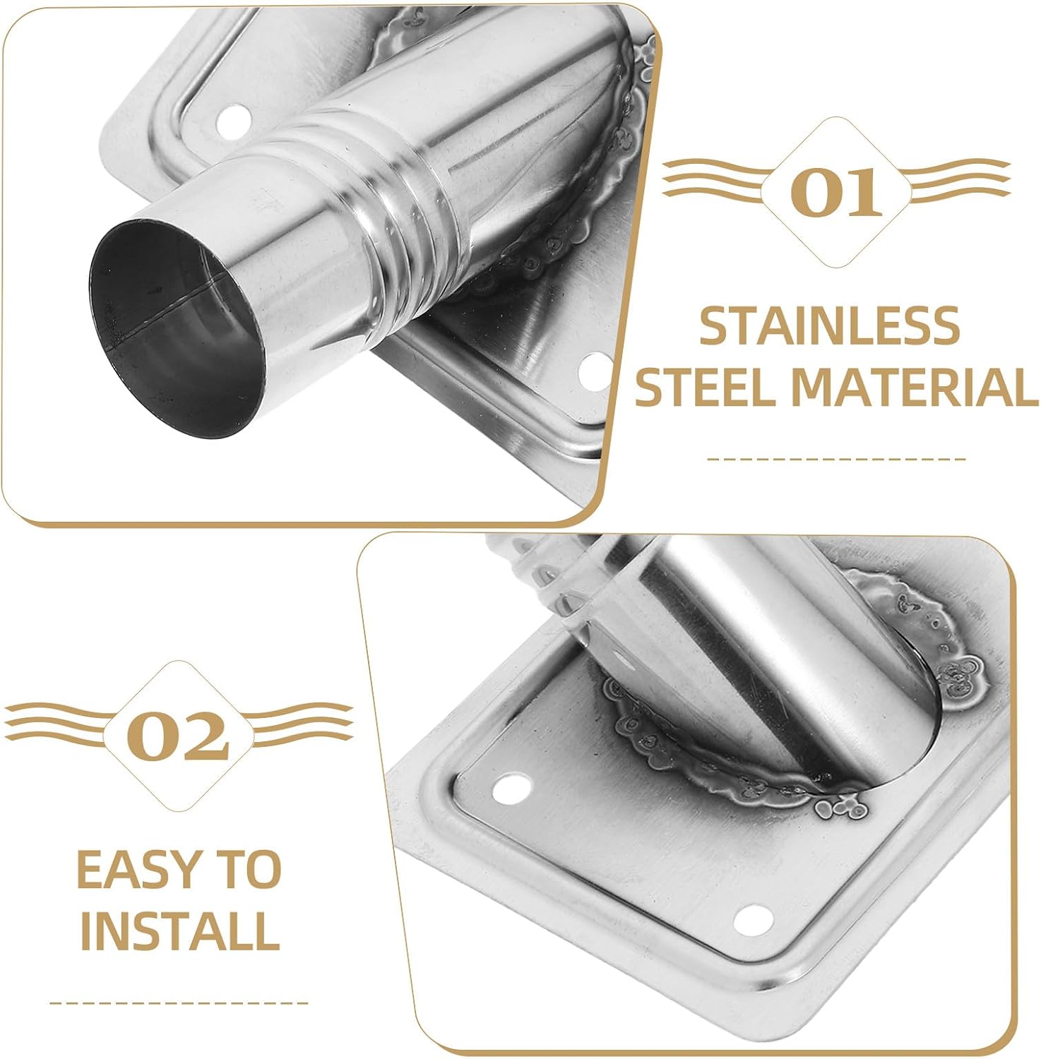 SEWACC 5pcs Telescoping Extension Pole Adapter Set with Stainless Steel and Aluminum Threaded Connectors, Compatible with 1-inch and 22mm Diameter Poles for Mop, Broom, and Paint Brush
