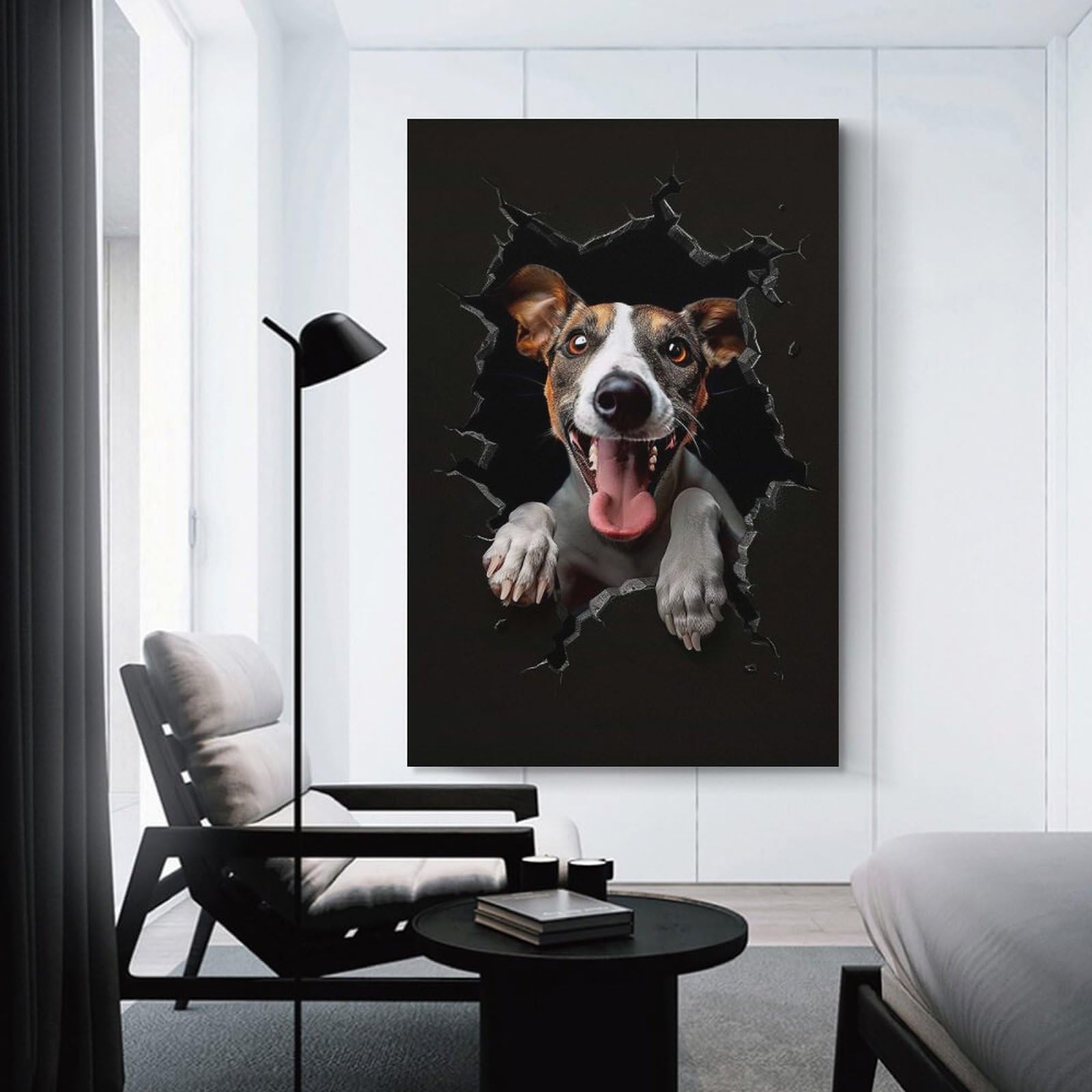 Junmoney Greyhound Hanging Wall Art 24x36inch(60x90cm), for Small Homes, Bedrooms Or Open Spaces, Decorative Canvas Decor for Home Updates