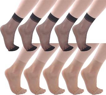 FREEBIRD99 Womens Durable 10,20 Pairs Ankle High Sheer Short Socks Stockings