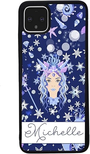 Miniatura 3 de Sea Goddess Mermaid Princess Scepter Personalized Black Rubber Phone Case Compatible With Google Pixel 10, 10 Pro, 10 Pro XL, 9a, 9 Pro, Pixel 9,