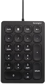Kensington Wired Numeric Keypad, 21-Key Number Pad with 4 Shortcut Keys, Quiet Scissor Keys, Compact USB-A Numeric Keyboard, for Windows, macOS & Chrome OS (K79820WW), Black