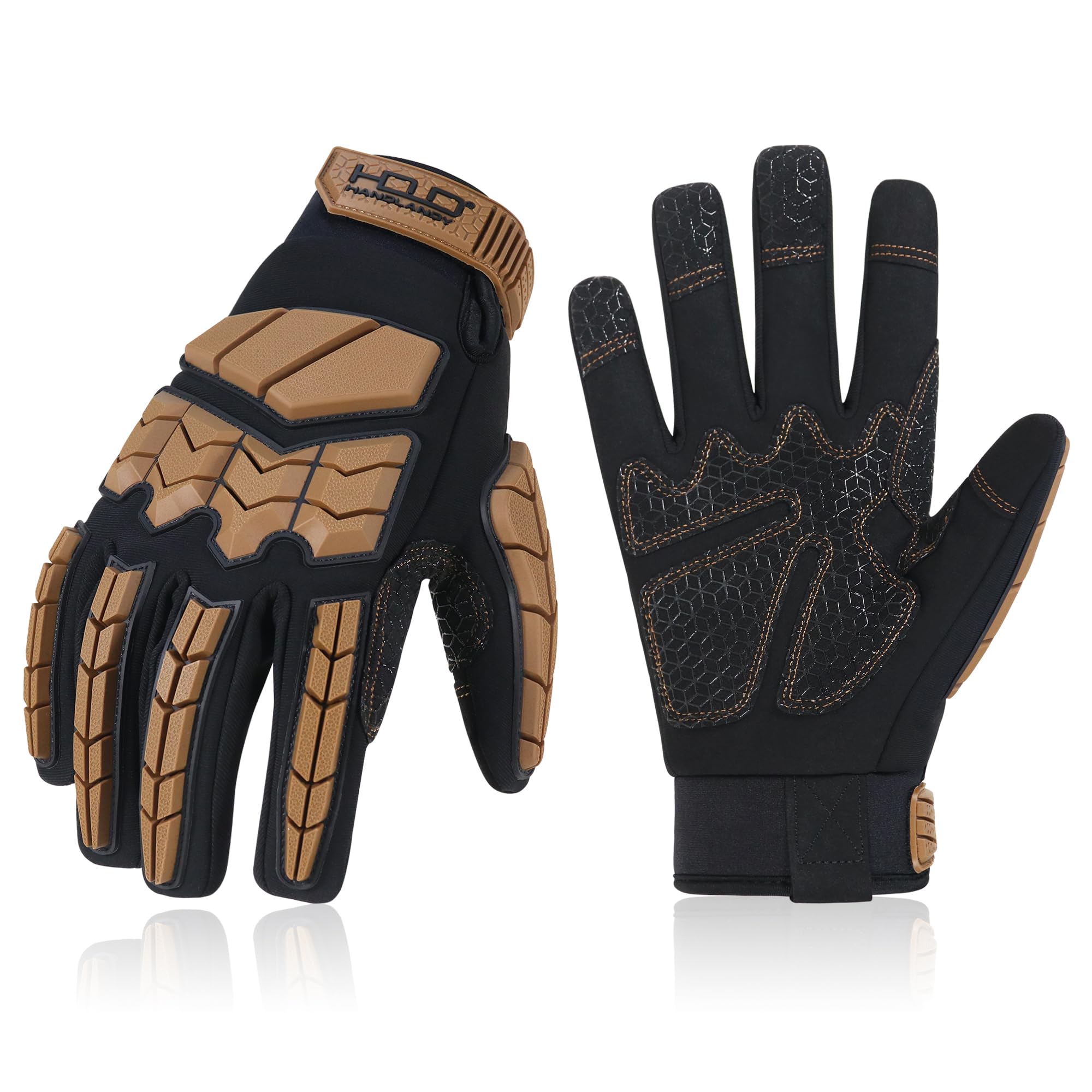 HANDLANDY HLDD Winter Work Gloves for Men, Insulated Water Resistant Heavy Duty Gloves for Cold Weather, Anti-vibration, Impact Protection
