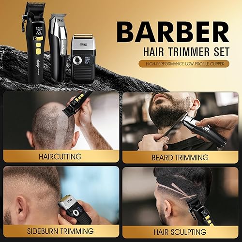 Miniatura 6 de DSP Cortadora de pelo, recortadora, kit de afeitadora de barba para hombres, juego de peluquería profesional para cortar cabello y barba,