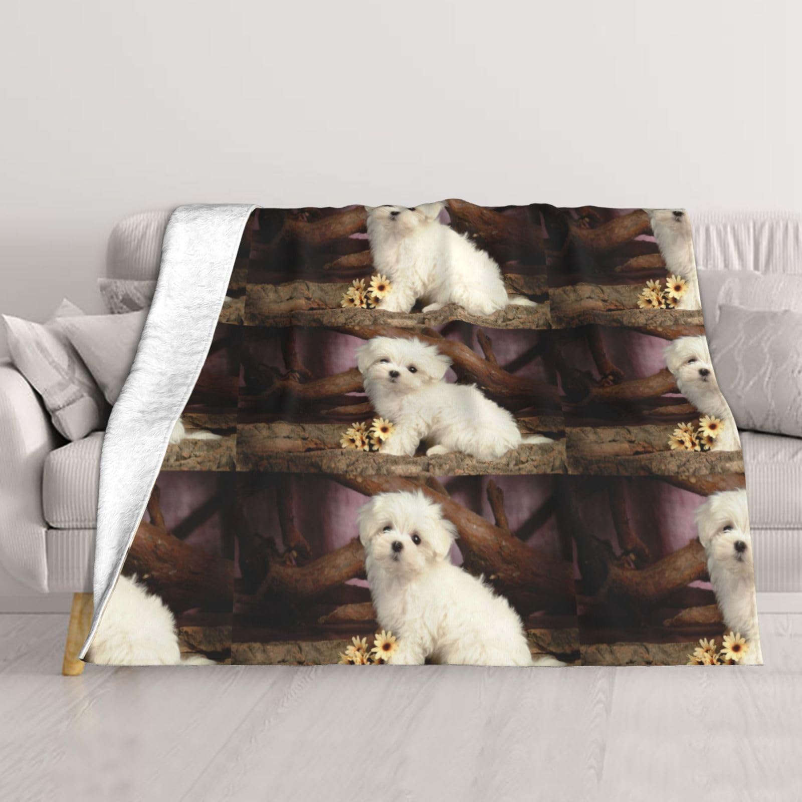 Couverture imprimée de chien cadeau réconfortant et doux pour passionnés