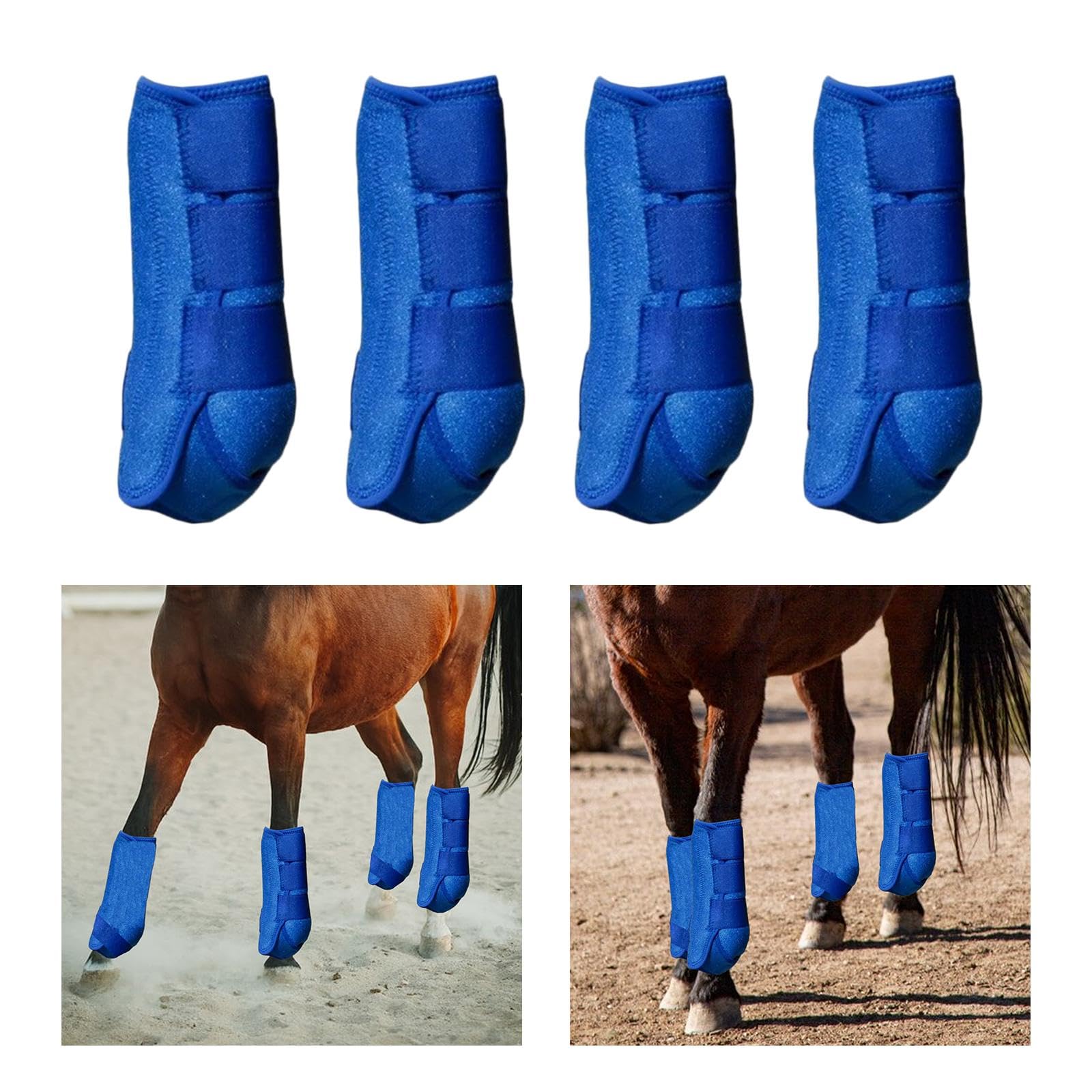 predolo 4 Uds Botas de Caballo Protector de Pierna Equipo Ecuestre Soporte de Neopreno Protectores de Caballo Conjunto Protectores de Pierna