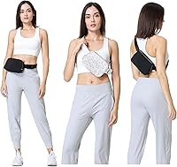 Vista 6 de VOROLO Riñonera para mujeres y hombres, bolsa cruzada con correa ajustable, leopardo blanco, Talla única, 1 paquete de riñonera