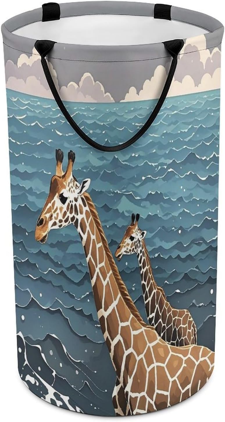 The Deep Ocean Laundry Hamper Large Collapsible Laundry Basket with Handles Waterproof Clothes Hamper Portable Dirty Clothes Basket for Bedroom Laundry Room Closet Bathroom