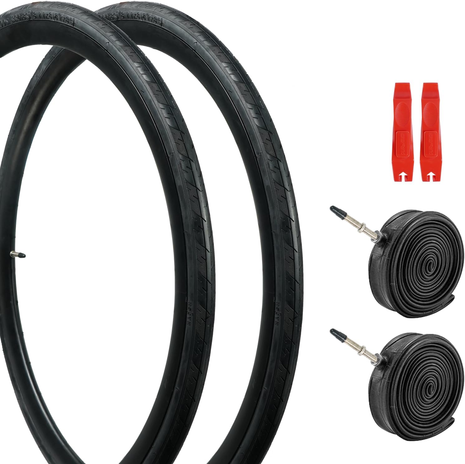 700C Bike Tires Set, 700x28c Foldable Bicycle Tires Plus 2 Bike Tubes