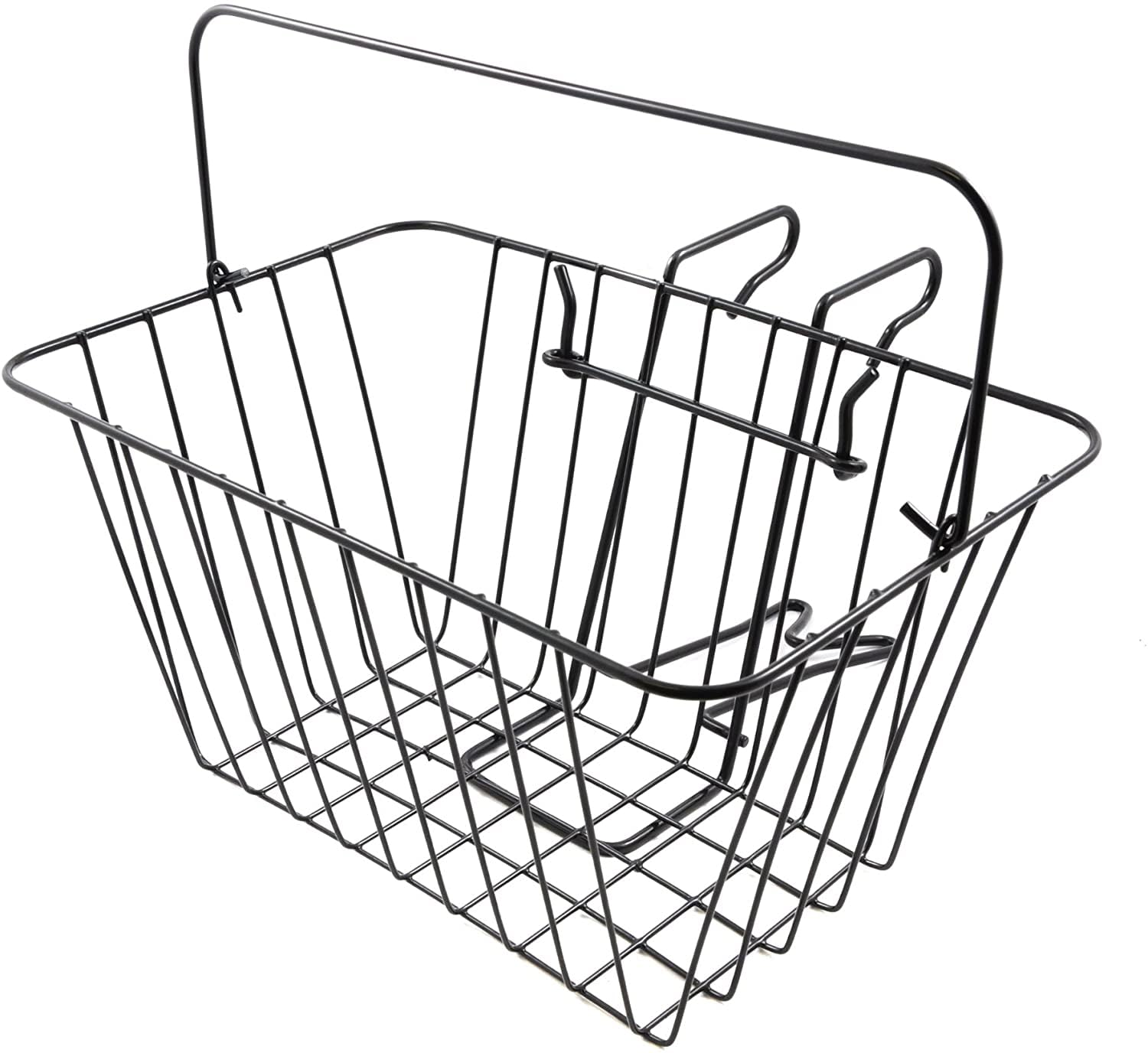 Front Bike Basket Metal Wire Basket Large Handlebar Fit With Shopping Handle Black