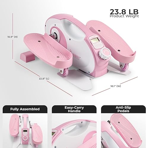 Miniatura 6 de Sunny Health & Fitness Ejercitador elíptico sentado debajo del escritorio, máquina portátil de entrenamiento de pedal para ejercicio de personas