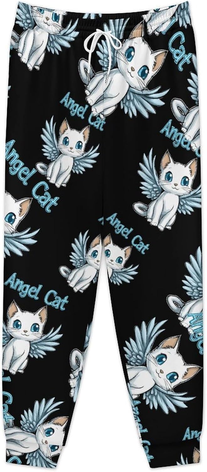 Angels-Cat Men's Pants Athletic Workout Sweatpants Jogger Casual Pant for Sports Home
