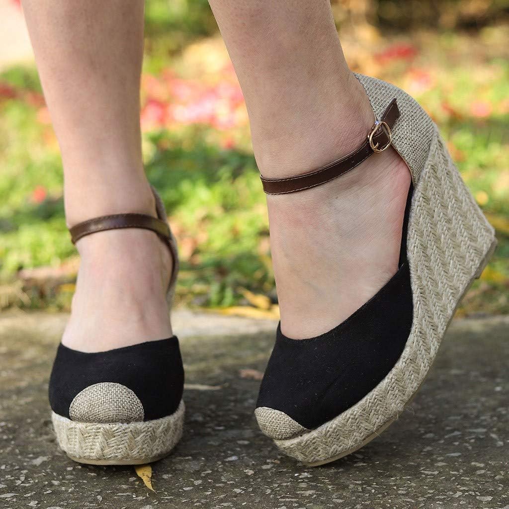 Sandalias Mujer Cuña, Verano 2019 Moda Tallas Grandes Plataforma Punta  Cerradas Bohemias Zapatos De Tacón Alto Alpargatas De Playa Fiesta Casual  Tacones Altos Sandalias vpass : Amazon.es: Zapatos y complementos