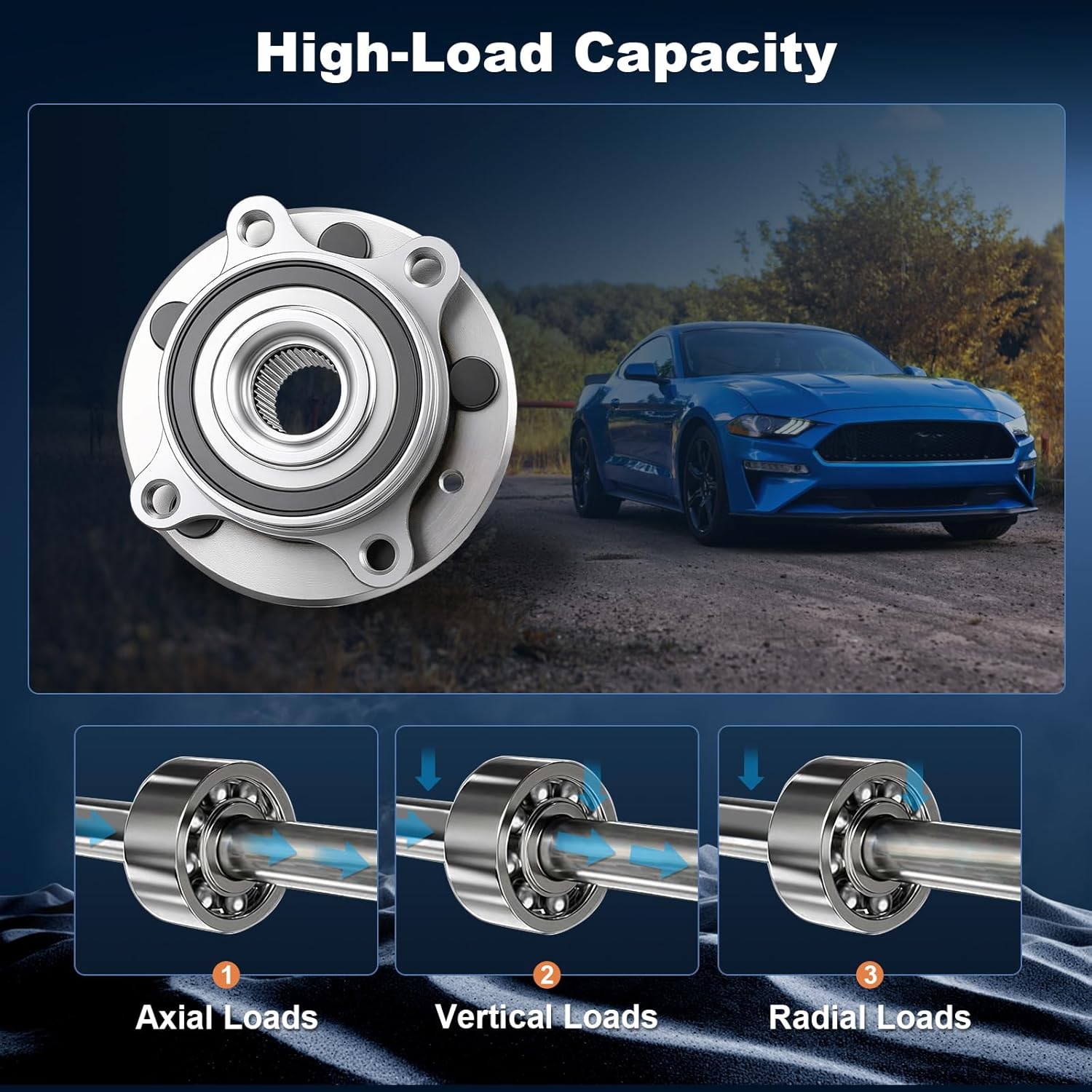 CRS NT513275 Front or Rear Wheel Bearing Hub Assembly for 2010-2019 Ford Taurus 2009-2019 Flex 2009-2016 Lincoln MKS 2010-2019 MKT