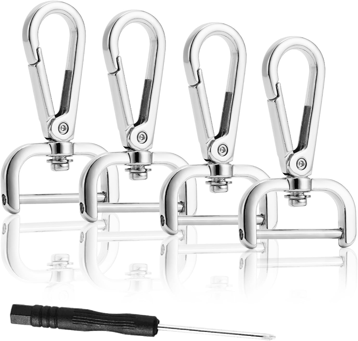 4pcs Detachable Snap Hook Swivel Clasp with Screw Bag Leather Strap Hardware Replacement