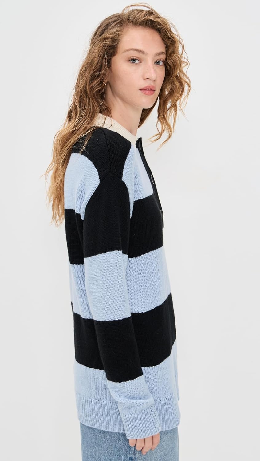 MOON RIVER Women's Striped Collar Pullover Sweater - Image 4