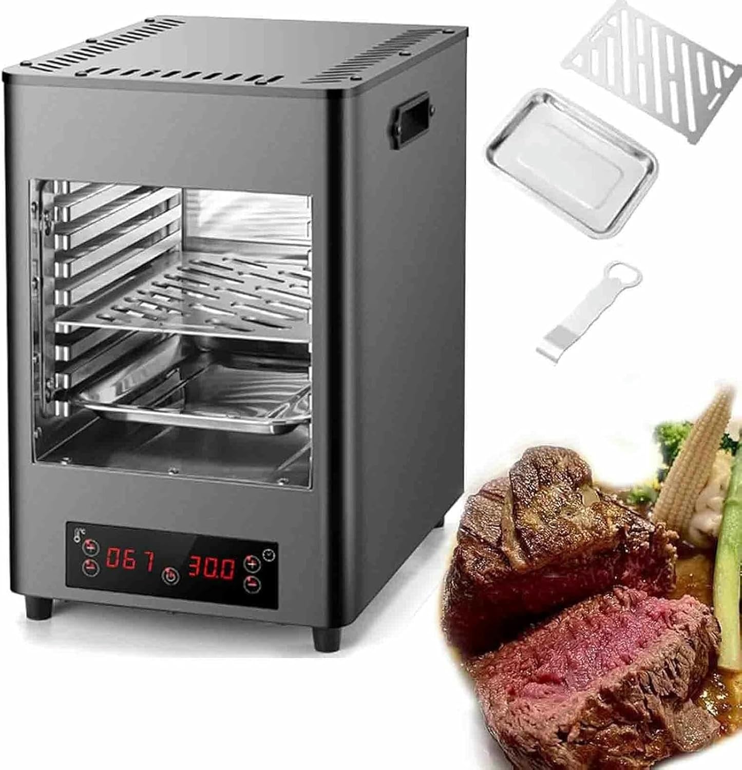 1700W/3400 W Electric Steak Broiler, for Cooking Steak, Lamb Chops, Chicken, Pizza