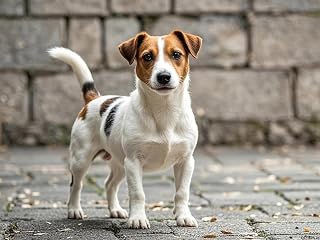Diamond Art Painting Jack Russell Terrier 5D Diamond Dots DIY Kits Full Round Drill Gem by Number Mosaic Embroidery Arts and Crafts for Living Room Bedroom Home Wall Decor 12x16 inch / 30x40cm