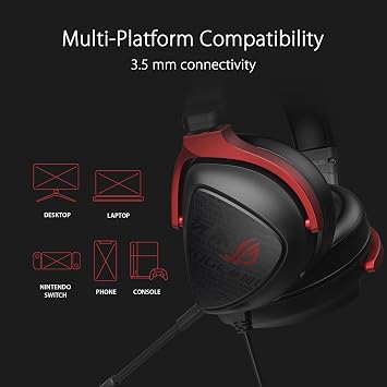 ASUS ROG Delta S Core Wired 3.5mm Gaming Headset with Mic 40mm Essence Drivers, Virtual 7.1 Surround Sound, Discord-Certified Boom Mic, Lightweight, for PC, PS5, PS4, Xbox, Switch, Mobile - Black