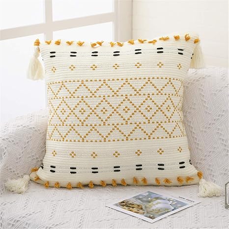 yellow boho throw pillows