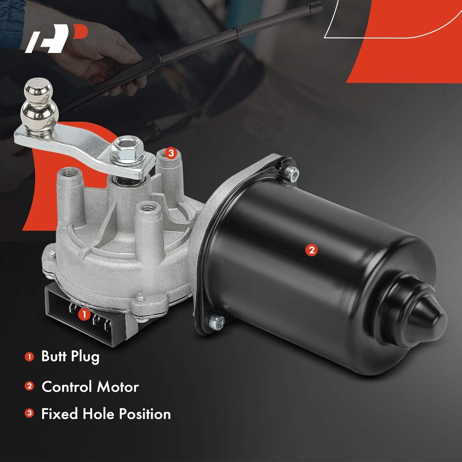 A-Premium Front Windshield Wiper Motor Compatible with Volkswagen Passat 2000 & Audi A6 1999-2000, A6 Quattro 1999-2000, 4-Pin, Replace# 3B1955133B, 4B1955113