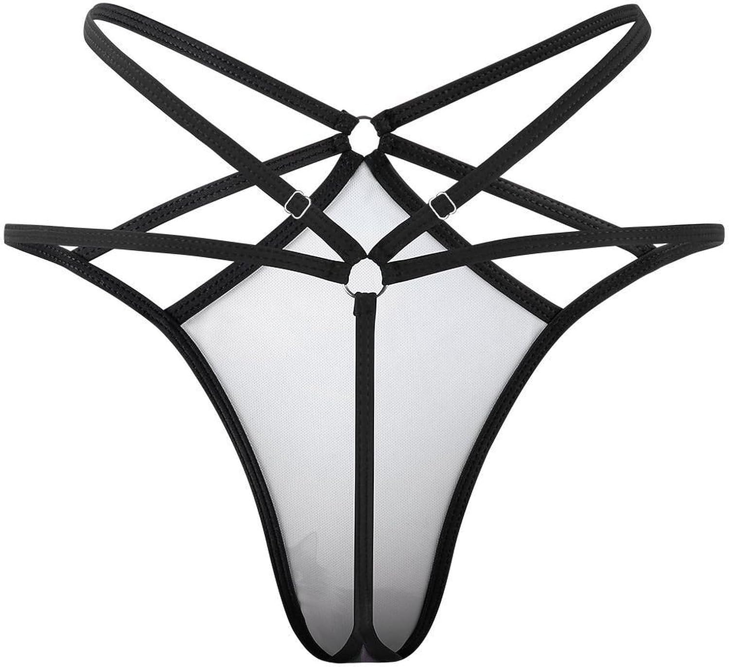 Women's Sexy G-String Thong Panties, Sheer Mesh T-back Underpants | Cat Floral Watercolor Breathable Stretchy Low Rise Underwear, Comfort Soft No Show Panties for Date Night, 3X-Large