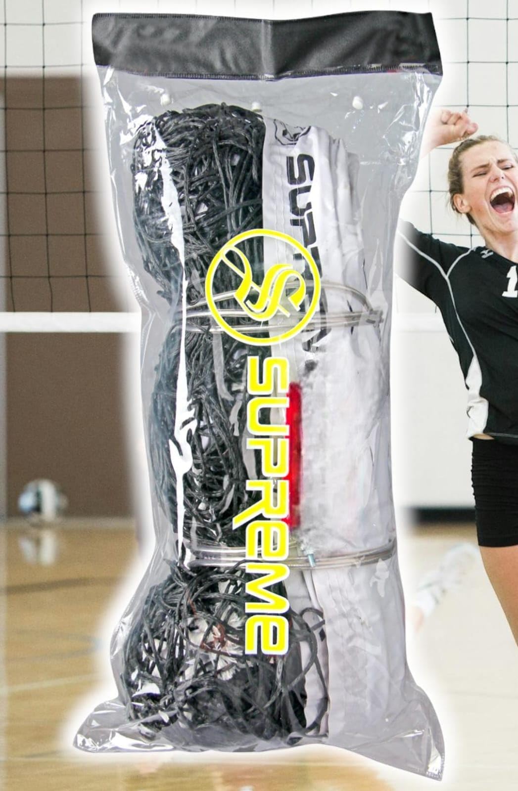 Supreme Volleyball Net M*Plus with Iron Wire for Regular Play Tournament Qlty. Volleyball Net (Black, White). (Pack of 01) (B0CV9ZGGZJ) Amazon Price History, Amazon Price Tracker