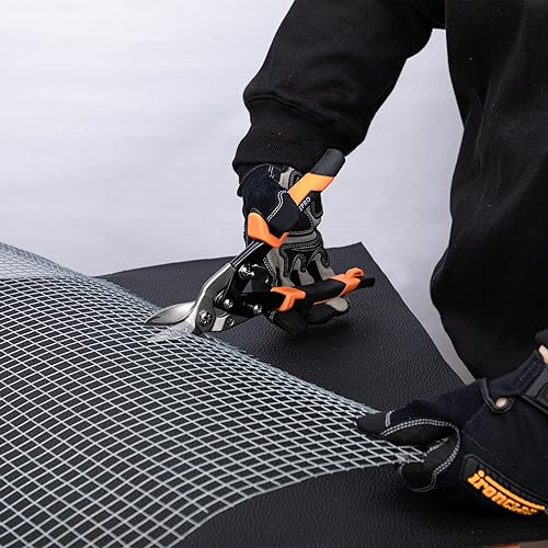 Miniatura 5 de Tijeras de aviación de 10"/ 12" (recta/izquierda/derecha), cortador de metal de acción compuesta, tijeras de corte de estaño resistentes